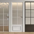 Modern Hinged Doors With Glass Panels And Various Designs For Interior Use 3d model