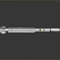 White Streamlined Missile With Red Tail Nozzle And Military Weapon Design