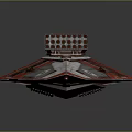 Red And White Sci Fi Spaceship Model With Command Module And Star Emblem 3d model