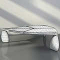 Modern Metallic Coffee Table With Sleek Surface Geometric Frame And Unique Legs Design 3d model