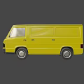 Vibrant Yellow Mercedes Commercial Van 3D Render With Front Design And Wheels