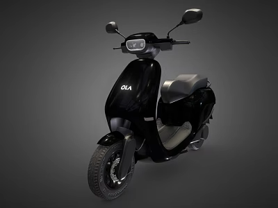 Ola Black Electric Scooter Modern Sleek Design With Headlight And Handlebars 3d model