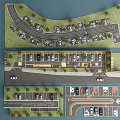 Detailed Parking Lot Layout Design With Multiple Spaces Driveways And Landscaping