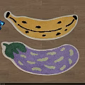 Fun Shaped Decorative Rugs Banana Yellow And Eggplant Purple Designs For Kids Room