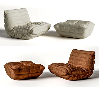 Modern Lazy Sofa Single Sofa Caterpillar Sofa 3d model