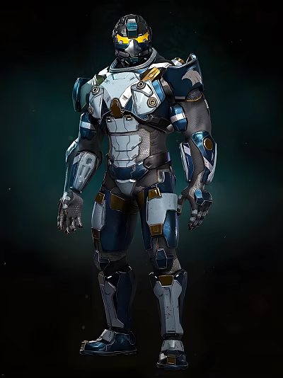 Advanced Smart Robot With Blue Silver Armor And Futuristic Mechanical Design Features 3d model