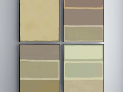 Four Panel Color Swatches With Multiple Striped Hues For Design Projects 3d model