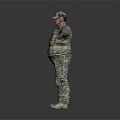 Game Movie Character Wearing Camouflage Uniform With Helmet And Goggles Arms Outstretched