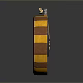 Ornate Acoustic Guitar With Striped Orange Yellow Finish And Intricate Carved Patterns