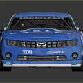 Blue Race Car With Oakley Daypatch HART Logos And Custom Livery Design