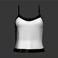 White Tank Top With Black Trim Sleeveless Design For Daily Wear