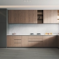 Italian Minimalist Open Kitchen 3d model