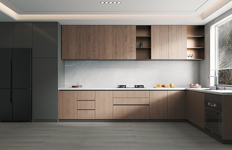 Italian Minimalist Open Kitchen 3d model