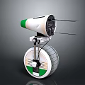 Modern Single Wheel Robot With White Green Design Top Structure And Antennas