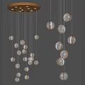 Elegant Modern Crystal Chandelier With Hanging Glass Balls And Warm Lighting Effects