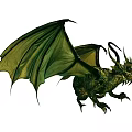 Green Dragon Doll With Detailed Wings Horns Claws and Realistic Design