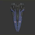 Advanced Blue Futuristic Sci-Fi Spaceship With Streamlined Design And Weapon Systems