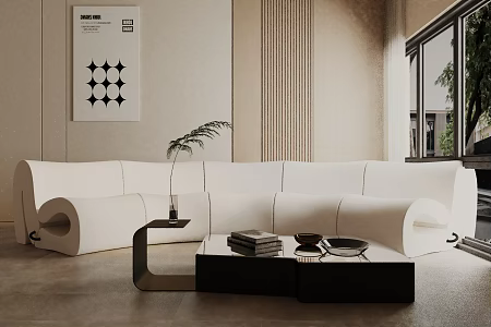 Three-seat sofa 3d model