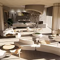 Qui-feng Cafe Leisure Area Card Block 3d model