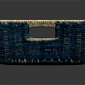 Blue Woven Storage Basket With Rectangular Shape And Decorative Handles 3d model