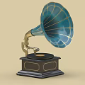 phonograph record player record player antique relics 3d model