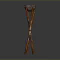 Stylish Wooden Tripod Stand With Top Container For Home Living Accessories
