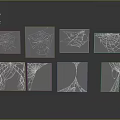 Minimal Modern Abstract Geometric Shapes With White Lines And Reflection On Gray Background