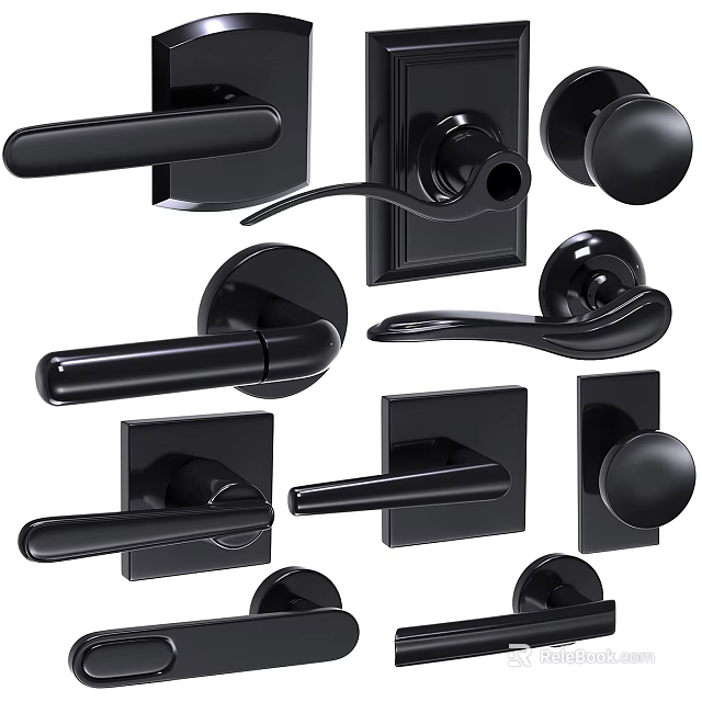 Modern Door Handles Featuring Various Stylish Designs For Home Decor 3d model 