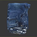 Stacked Pile Of Blue Denim Jeans For Casual Everyday Fashion Wear