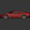 Red Two Door Sports Car With Sleek Design And Silver Alloy Wheels