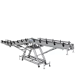 Blue Industrial Conveyor Belt With Metal Frame And Mobile Wheels For Material Transportation