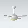 Modern White Ceiling Air Conditioning Fan With Built In Light And Sleek Design