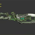 Futuristic Sci Fi Weapon Design With Mechanical Parts And Blue Glowing Elements