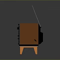 Lego Brick Built Orange Retro TV with Antenna Showing Classic Computer Game Graphics
