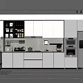 Modern Kitchen Interior Design With Grey Cabinets Appliances Jars Plant And Fruit Basket
