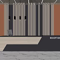 Modern reception desk 3d model