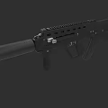 Tactical Black Rifle 3D Model With Magazine Barrel And Rail System