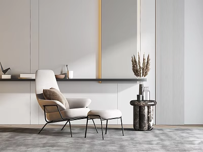 Modern Sofa Chair Leisure Chair Coffee Table Combination 3d model