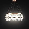 Modern Crystal Chandeliers With Circular Rings And Elegant Lighting Design 3d model