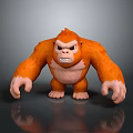 Angry Orange Gorilla 3D Character Model With Standing Pose And Fierce Expression 3d model