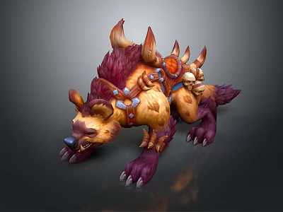 Fantasy Character Riding Mythical Creature With Horns Fur And Decorative Details 3d model