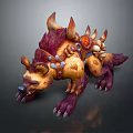 Fantasy Character Riding Mythical Creature With Horns Fur And Decorative Details
