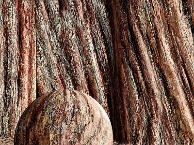 Textured Wooden Component Sphere With Vertical Grain Background And Natural Tones 3d model