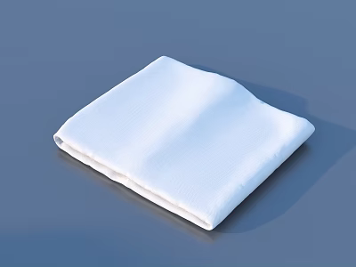 Soft White Square Cotton Towel Ideal For Daily Household Use 3d model