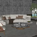 Modern Living Room With Dark Gray Wall Brown L Shaped Sofa And Glass Coffee Table