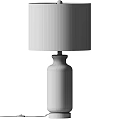 Elegant White Ceramic Table Lamp With Cream Fabric Lampshade And Gold Metal Fitting