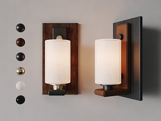 New Chinese-style Solid Wood Wall Lamp 3d model