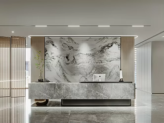 Modern Reception Office Reception Hall 3d model