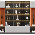 Modern Bookcase Design With Integrated Lighting Multiple Shelves And Decorative Items 3d model