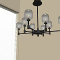 Modern Simple Chandelier Nordic Style Chandelier Mediterranean Style Chandelier Study Lamp Combination Dining Room Lamp Glass Ceiling Combination 3d model